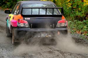 Colin Gleason / Tom Addison Subaru Impreza 2.5RS launches from the start of SS13, Trouble I.