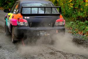 Colin Gleason / Tom Addison Subaru Impreza 2.5RS launches from the start of SS13, Trouble I.