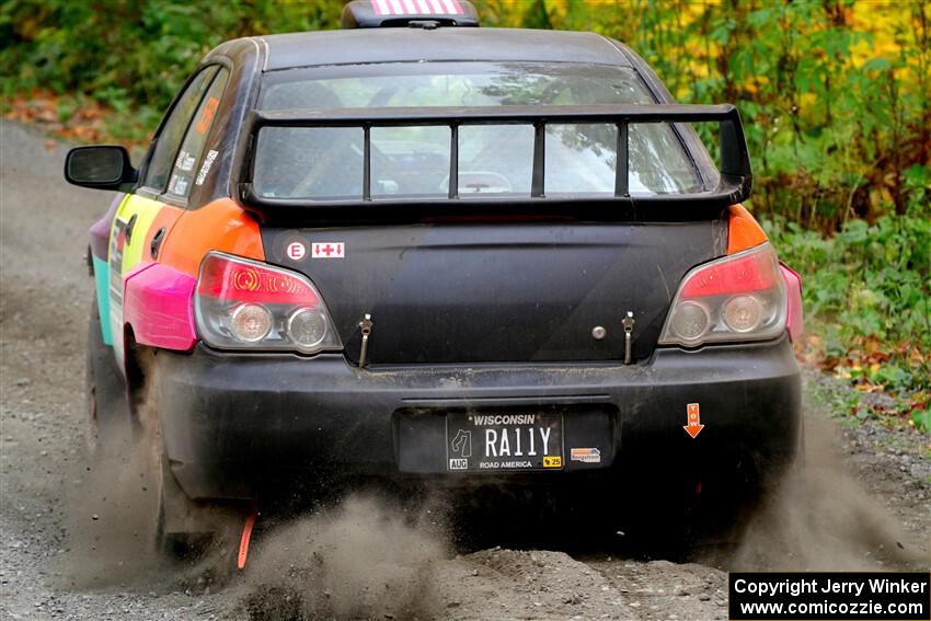 Colin Gleason / Tom Addison Subaru Impreza 2.5RS launches from the start of SS13, Trouble I.