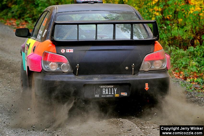 Colin Gleason / Tom Addison Subaru Impreza 2.5RS launches from the start of SS13, Trouble I.