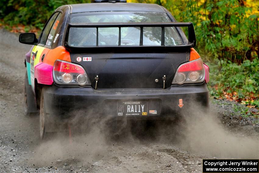 Colin Gleason / Tom Addison Subaru Impreza 2.5RS launches from the start of SS13, Trouble I.