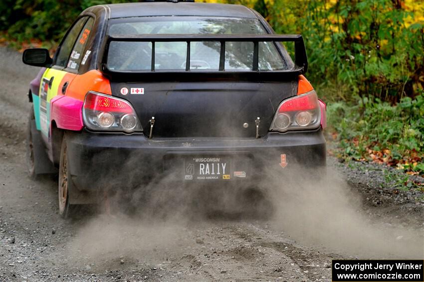 Colin Gleason / Tom Addison Subaru Impreza 2.5RS launches from the start of SS13, Trouble I.