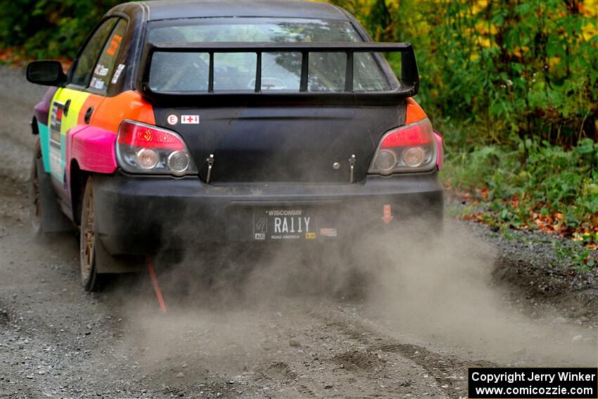 Colin Gleason / Tom Addison Subaru Impreza 2.5RS launches from the start of SS13, Trouble I.