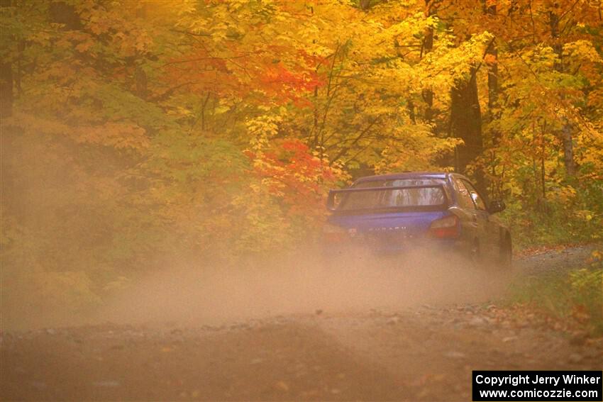 Jimmy Pelizzari / Kate Stevens Subaru WRX on SS15, Double Trouble.