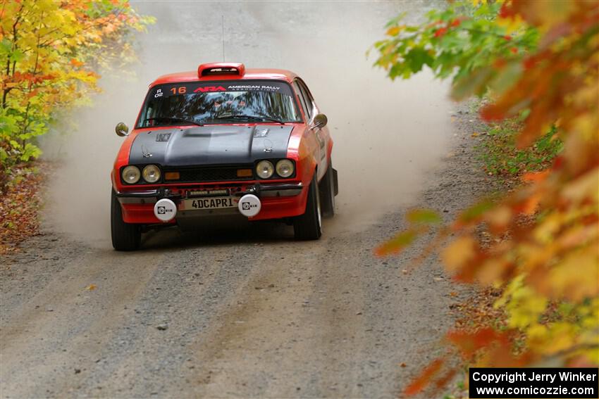 Mike Hurst / Randall Short Ford Capri on SS15, Double Trouble.