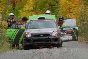 Brandon Boyd / Daniel Salive Subaru Impreza Wagon before the start of SS15, Double Trouble.