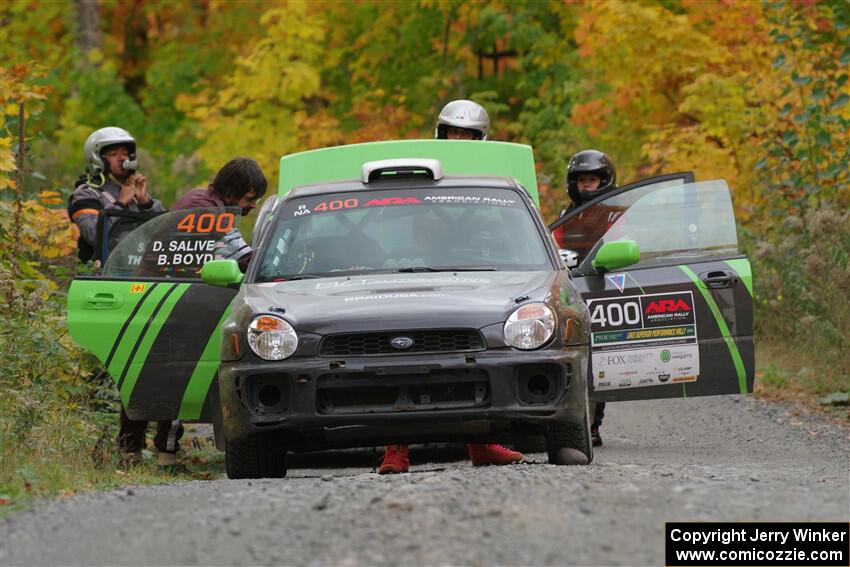 Brandon Boyd / Daniel Salive Subaru Impreza Wagon before the start of SS15, Double Trouble.