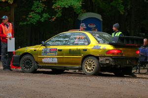 Sean Costello / Steve Blomquist-Scanlan Subaru Impreza 2.5RS prepares for the start of SS16, Mount Marquette.