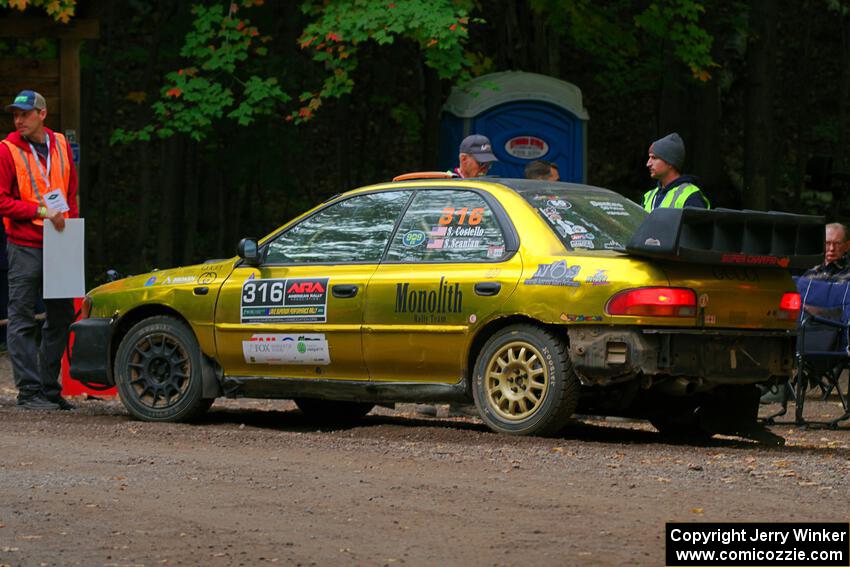 Sean Costello / Steve Blomquist-Scanlan Subaru Impreza 2.5RS prepares for the start of SS16, Mount Marquette.