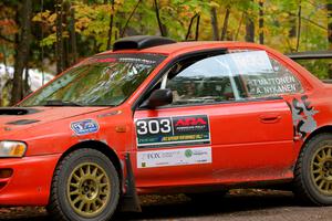 Travis Mattonen / Anikka Nykanen Subaru Impreza prepares for the start of SS16, Mount Marquette.