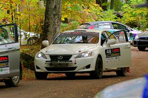 John Barnett / Matt Vaught Lexus IS250 prepares for the start of SS16, Mount Marquette.