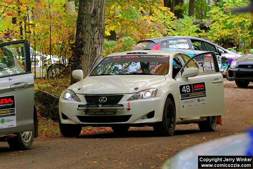 John Barnett / Matt Vaught Lexus IS250 prepares for the start of SS16, Mount Marquette.