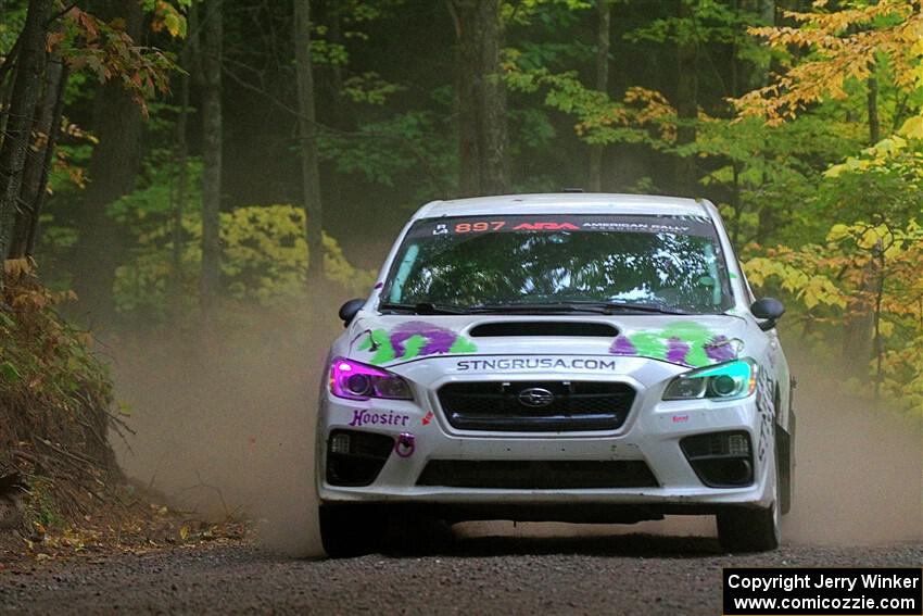 Jamey Randall / Andrew Rausch Subaru WRX on SS16, Mount Marquette.