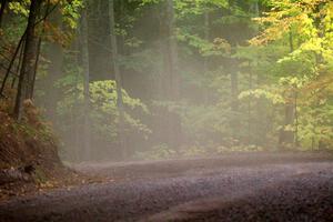 A dusty view of the first corner on SS16, Mount Marquette.