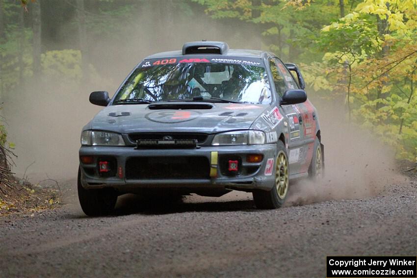 Dylan Gondyke / Zach Stewart Subaru Impreza on SS16, Mount Marquette.