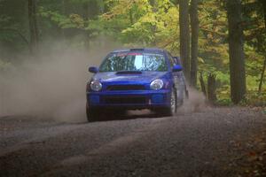 Jimmy Pelizzari / Kate Stevens Subaru WRX on SS16, Mount Marquette.