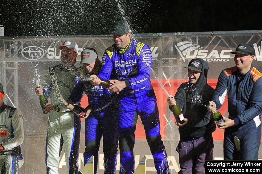 Overall podium of the 2024 Lake Superior Performance Rally.