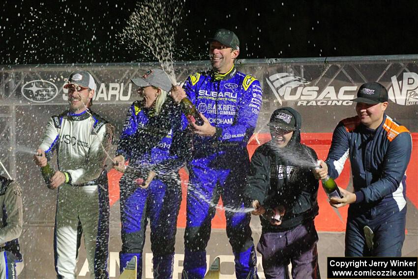 Overall podium of the 2024 Lake Superior Performance Rally.