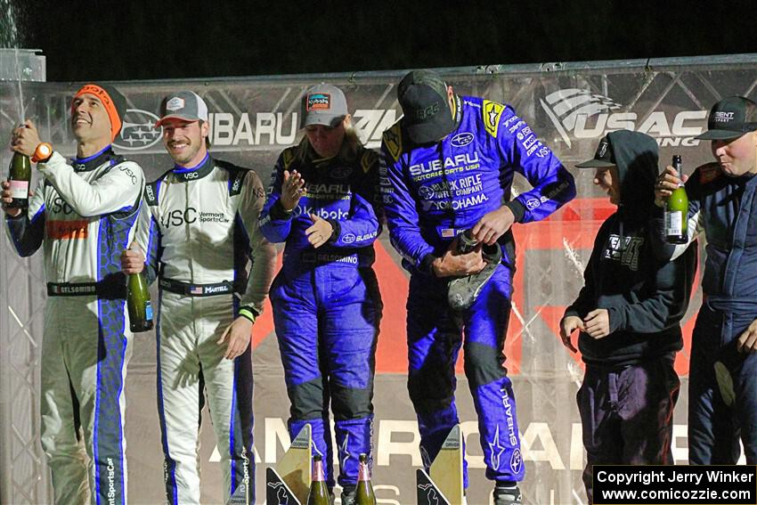 Overall podium of the 2024 Lake Superior Performance Rally.