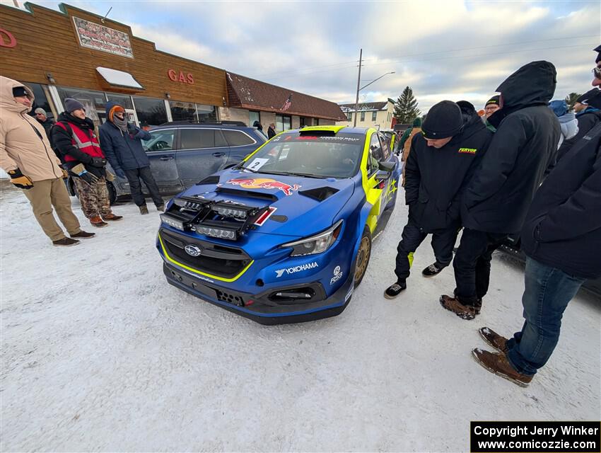 Brandon Semenuk / Keaton Williams Subaru WRX ARA25 pulls into parc expose.