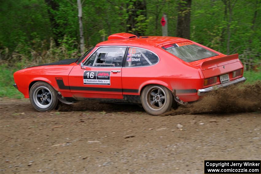Mike Hurst / Randall Short Ford Capri on SS2, Kabekona I.