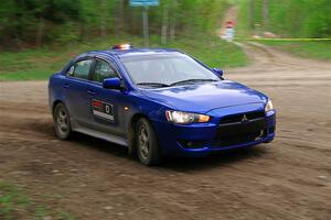 The '0' car, a Mitshibishi Lancer GTS, on SS5, Kabekona II.