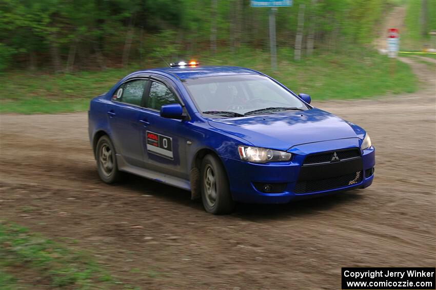 The '0' car, a Mitshibishi Lancer GTS, on SS5, Kabekona II.