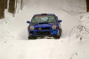 Jimmy Pelizzari / Kate Stevens Subaru WRX on SS12, Old State-Huff II.