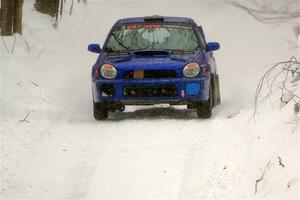 Jimmy Pelizzari / Kate Stevens Subaru WRX on SS12, Old State-Huff II.