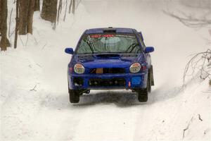 Jimmy Pelizzari / Kate Stevens Subaru WRX on SS12, Old State-Huff II.