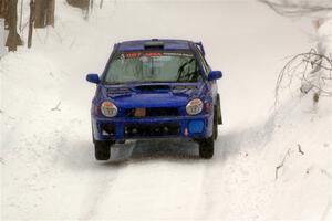 Jimmy Pelizzari / Kate Stevens Subaru WRX on SS12, Old State-Huff II.