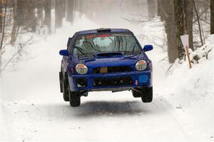 Jimmy Pelizzari / Kate Stevens Subaru WRX on SS12, Old State-Huff II.