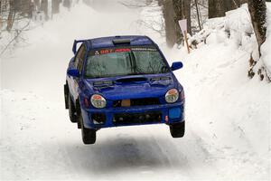 Jimmy Pelizzari / Kate Stevens Subaru WRX on SS12, Old State-Huff II.