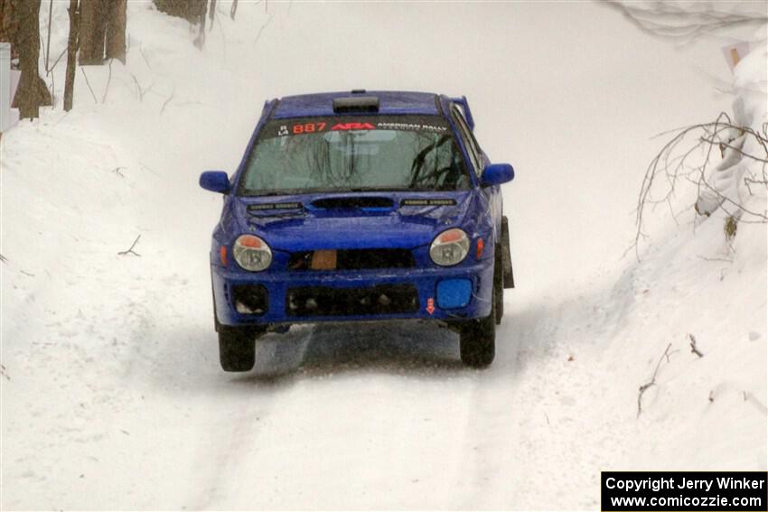 Jimmy Pelizzari / Kate Stevens Subaru WRX on SS12, Old State-Huff II.