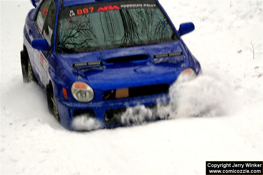 Jimmy Pelizzari / Kate Stevens Subaru WRX on SS12, Old State-Huff II.