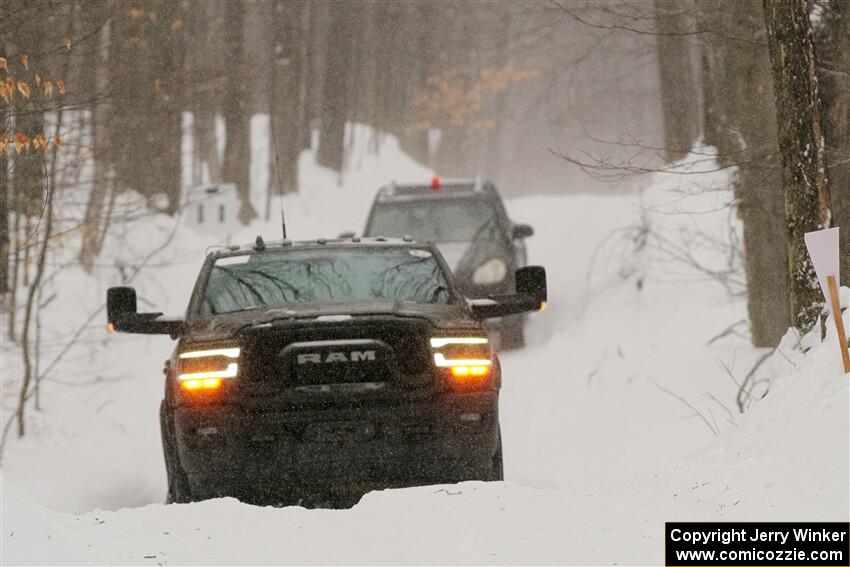 A Dodge Ram 2500 pickup sweeps SS12, Old State-Huff II.