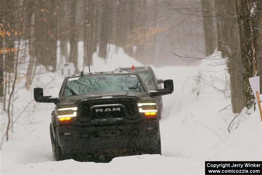 A Dodge Ram 2500 pickup sweeps SS12, Old State-Huff II.