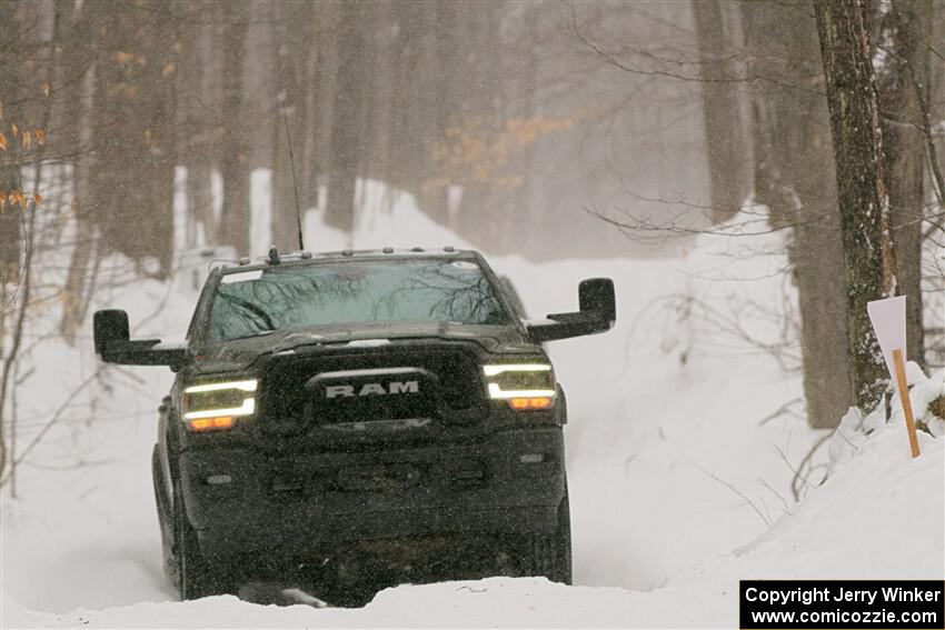 A Dodge Ram 2500 pickup sweeps SS12, Old State-Huff II.