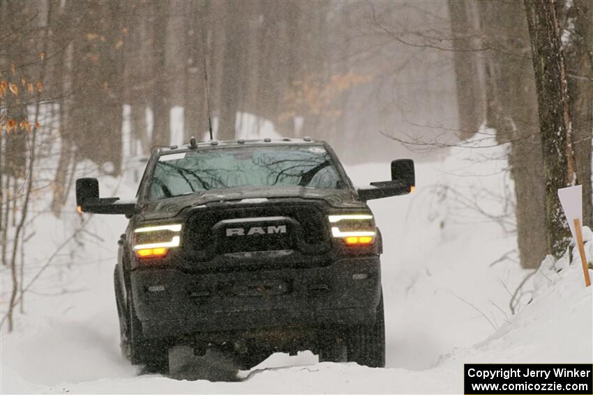 A Dodge Ram 2500 pickup sweeps SS12, Old State-Huff II.
