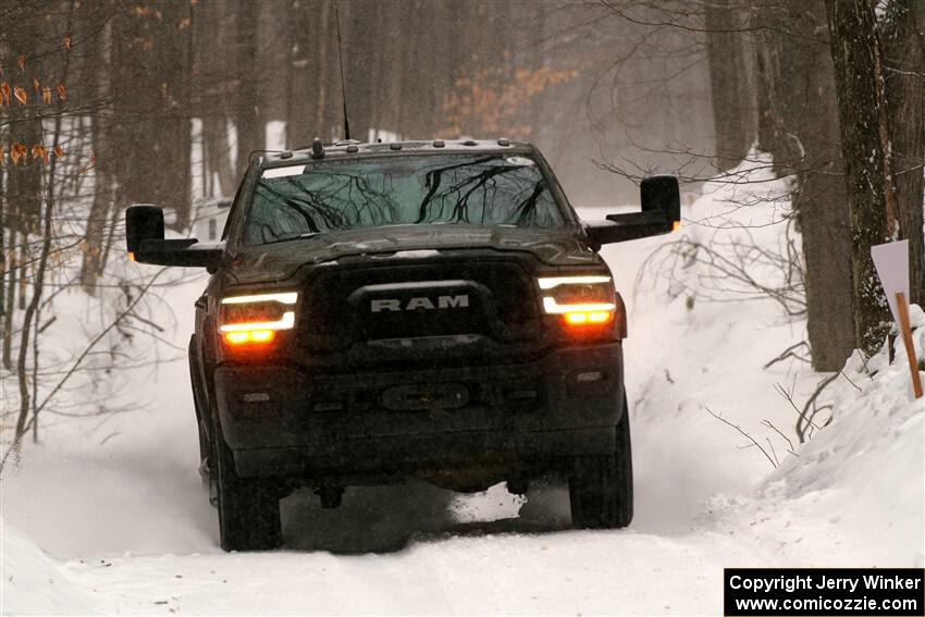A Dodge Ram 2500 pickup sweeps SS12, Old State-Huff II.