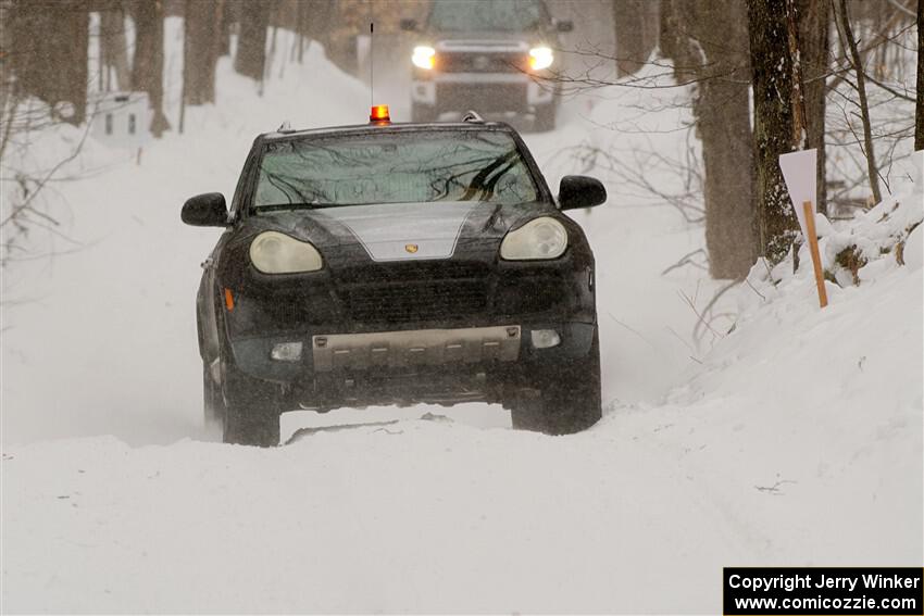 A Porsche Cayenne sweeps SS12, Old State-Huff II.
