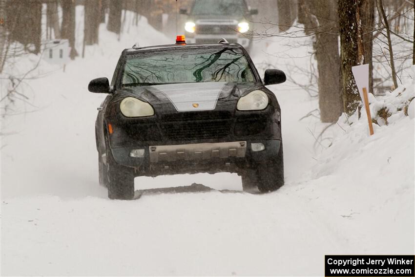 A Porsche Cayenne sweeps SS12, Old State-Huff II.