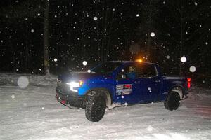 A Chevy Silverado pickup sweeps SS15, Shoreline-Sage Creek I.