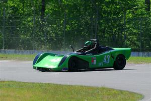 Greg Eick's Spec Racer Ford 3 spins at turn 8.