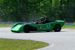 Greg Eick's Spec Racer Ford 3 spins at turn 8.
