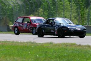 Sam Nogosek's Spec Miata Mazda Miata and Ken Sonderup's ITC Honda Civic