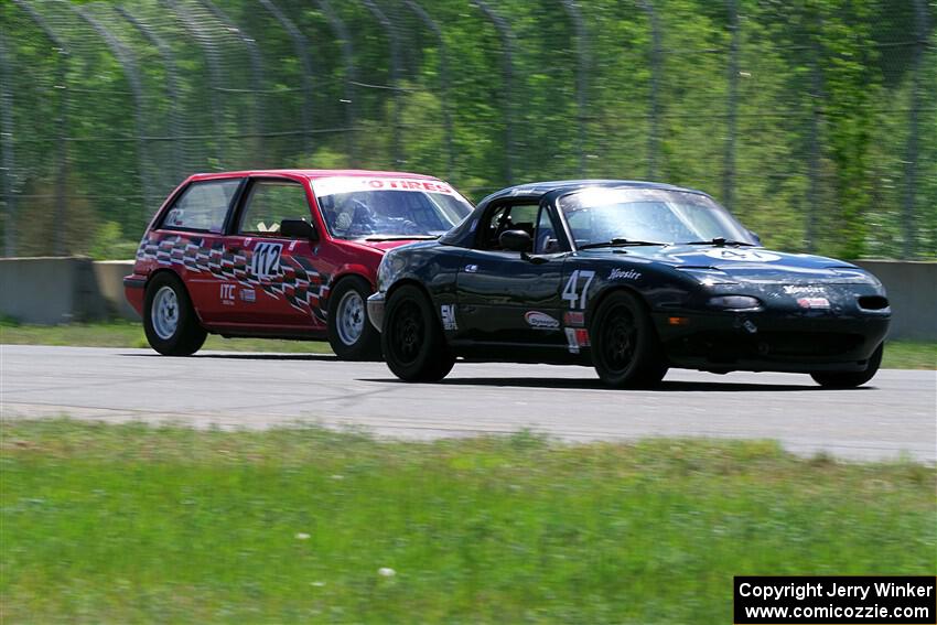 Sam Nogosek's Spec Miata Mazda Miata and Ken Sonderup's ITC Honda Civic