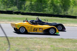 Matt Gray's Spec Racer Ford 3 passes Will Cammack's Spec Racer Ford