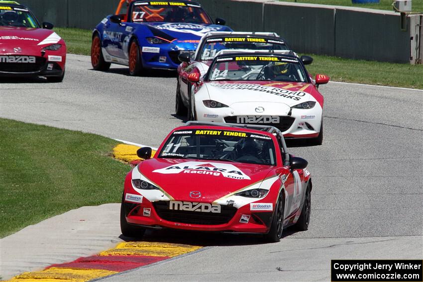 Ara Malkhassian's, Todd Lamb's, Matt Cresci's and Luke Oxner's Mazda MX-5 Cups
