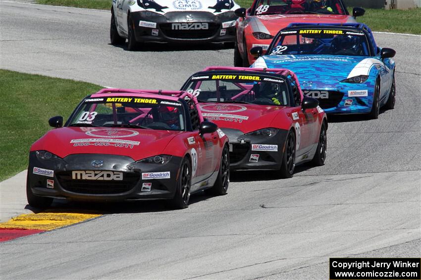 Ashton Harrison's, Patrick Wilmot's and Keith Jensen's Mazda MX-5 Cups